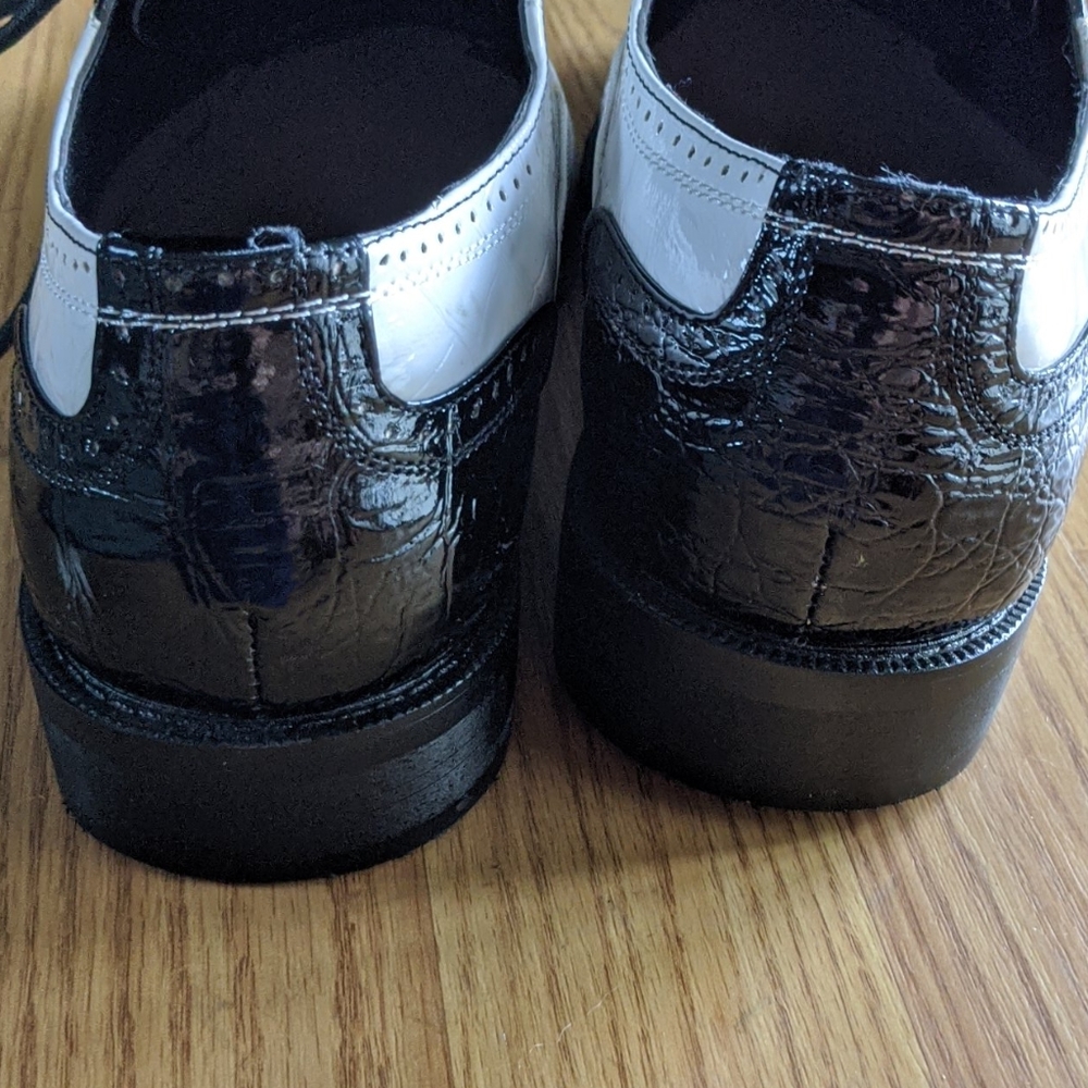 Men's black and white Oxford shoes - Picture 5 of 6